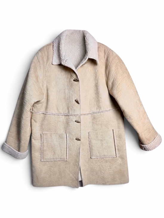 Sigrid Olsen Jackets & Blazers - Sigrid Olsen SO Blue Faux Suede Sherpa Coat Tan Large Y2K